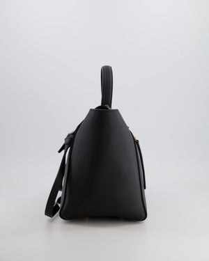 Celine Black Leather Sac à Bandouliere Belt Bag with Gold Hardware and Suede Lining