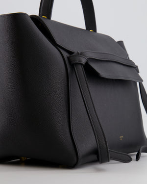 Celine Black Leather Sac à Bandouliere Belt Bag with Gold Hardware and Suede Lining