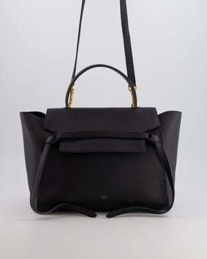 Celine Black Leather Sac à Bandouliere Belt Bag with Gold Hardware and Suede Lining