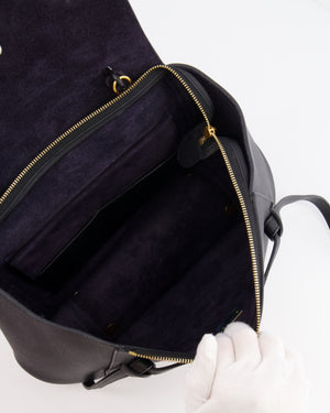 Celine Black Leather Sac à Bandouliere Belt Bag with Gold Hardware and Suede Lining