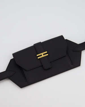 Hermès Elan Pocket 24 Belt Noir Swift Leather with Gold Hardware RRP £2,200