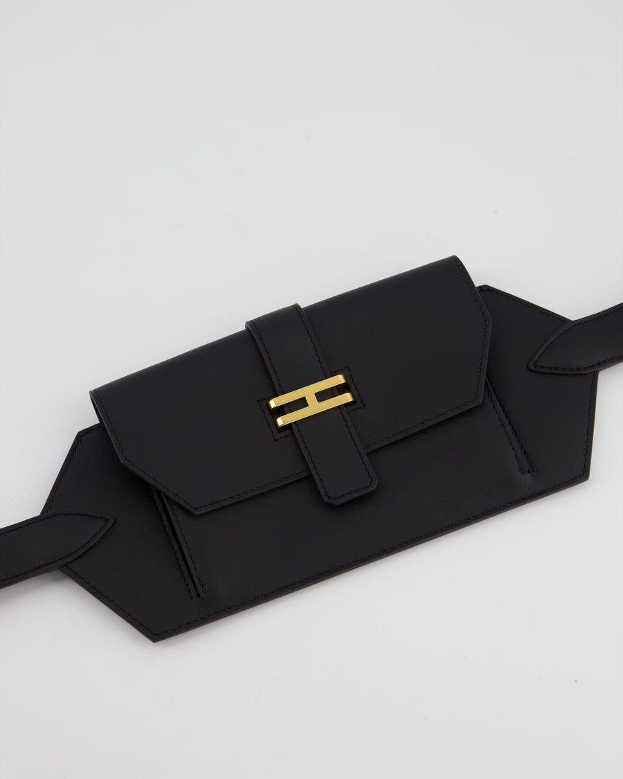 Hermès Elan Pocket 24 Belt Noir Swift Leather with Gold Hardware RRP £2,200