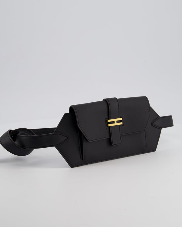 Hermès Elan Pocket 24 Belt Noir Swift Leather with Gold Hardware