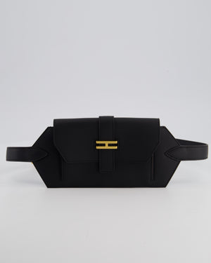 Hermès Elan Pocket 24 Belt Noir Swift Leather with Gold Hardware RRP £2,200