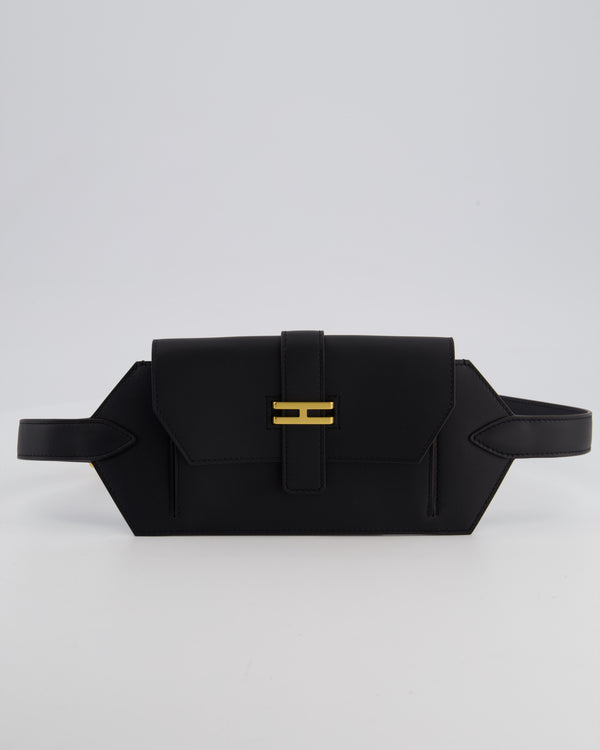 Hermès Elan Pocket 24 Belt Noir Swift Leather with Gold Hardware