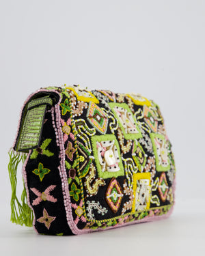*HOT VINTAGE* Fendi Green Vintage Baguette Bag with Sequin Tassel & Lizard Details