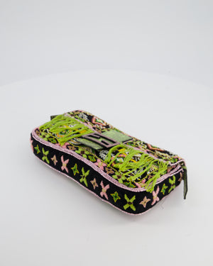 *HOT VINTAGE* Fendi Green Vintage Baguette Bag with Sequin Tassel & Lizard Details