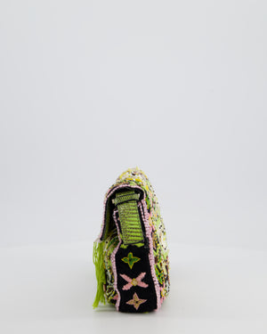 *HOT VINTAGE* Fendi Green Vintage Baguette Bag with Sequin Tassel & Lizard Details