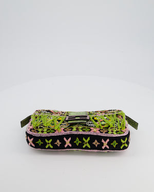 *HOT VINTAGE* Fendi Green Vintage Baguette Bag with Sequin Tassel & Lizard Details
