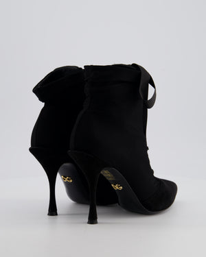 Dolce & Gabbana Black Lace Up Pointed Suede Heels Size EU 37