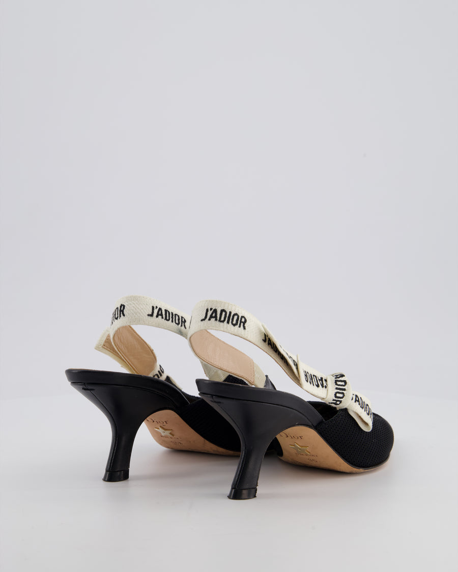 Christian Dior Black J'Adior Sling Back Heels with Logo Detail Size EU 36 RRP £850
