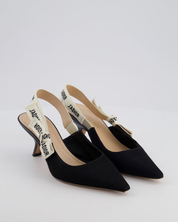 Christian Dior Black J'Adior Sling Back Heels with Logo Detail Size EU 36 RRP £850