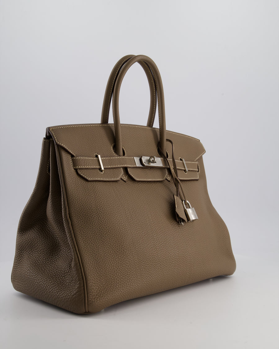 Hermès Birkin 35 Bag in Etoupe Togo Leather with Palladium Hardware