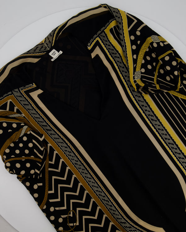 Hermès Black Poste Aux Lettres V-Neck Maxi Dress Size FR 38 (UK 10)