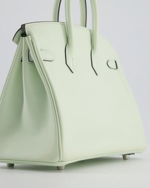 *FIRE PRICE* Hermès Birkin 25 Retourne Bag in Vert Fizz Swift Leather with Palladium Hardware
