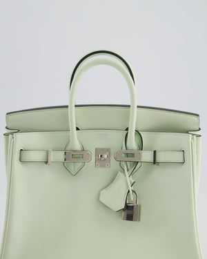 *FIRE PRICE* Hermès Birkin 25 Retourne Bag in Vert Fizz Swift Leather with Palladium Hardware