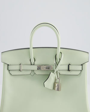 *FIRE PRICE* Hermès Birkin 25 Retourne Bag in Vert Fizz Swift Leather with Palladium Hardware