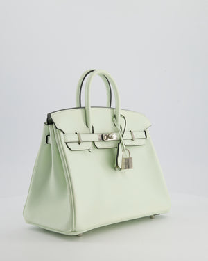 *FIRE PRICE* Hermès Birkin 25 Retourne Bag in Vert Fizz Swift Leather with Palladium Hardware