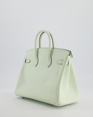 *FIRE PRICE* Hermès Birkin 25 Retourne Bag in Vert Fizz Swift Leather with Palladium Hardware