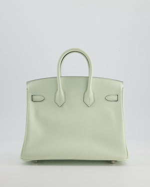 *FIRE PRICE* Hermès Birkin 25 Retourne Bag in Vert Fizz Swift Leather with Palladium Hardware