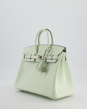 *FIRE PRICE* Hermès Birkin 25 Retourne Bag in Vert Fizz Swift Leather with Palladium Hardware