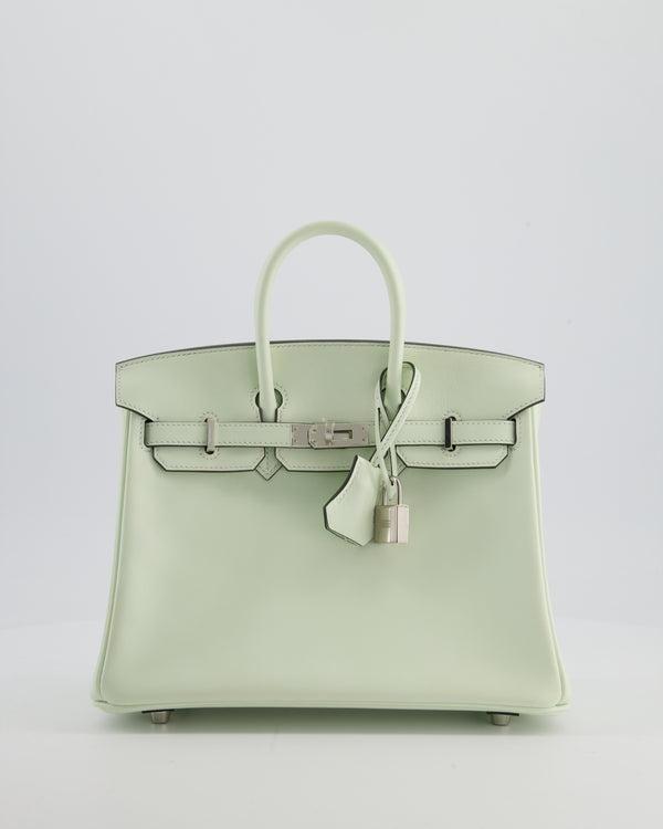 *FIRE PRICE* Hermès Birkin 25 Retourne Bag in Vert Fizz Swift Leather with Palladium Hardware