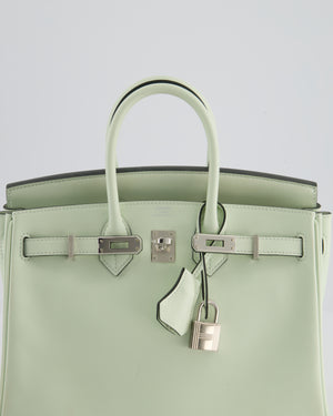 *FIRE PRICE* Hermès Birkin 25 Retourne Bag in Vert Fizz Swift Leather with Palladium Hardware