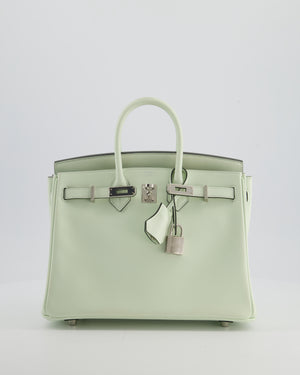 *FIRE PRICE* Hermès Birkin 25 Retourne Bag in Vert Fizz Swift Leather with Palladium Hardware