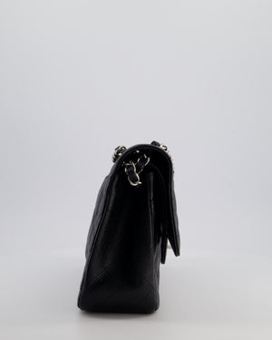 Chanel Black Jumbo Classic Double Flap Bag in Caviar Leather with Silver Hardware