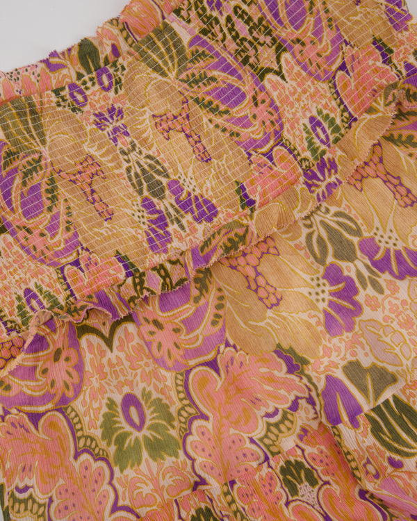 Zimmermann Pink Floral Strap Floral Midi Dress Size 4 (UK 16)