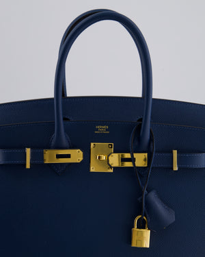 *VERY RARE* Hermès Birkin 30 Sellier Bag Deep Bleu Epsom Leather with Gold Hardware