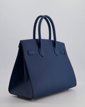 *VERY RARE* Hermès Birkin 30 Sellier Bag Deep Bleu Epsom Leather with Gold Hardware
