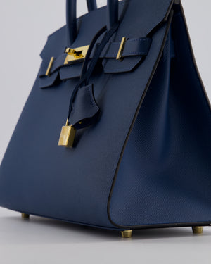 *VERY RARE* Hermès Birkin 30 Sellier Bag Deep Bleu Epsom Leather with Gold Hardware