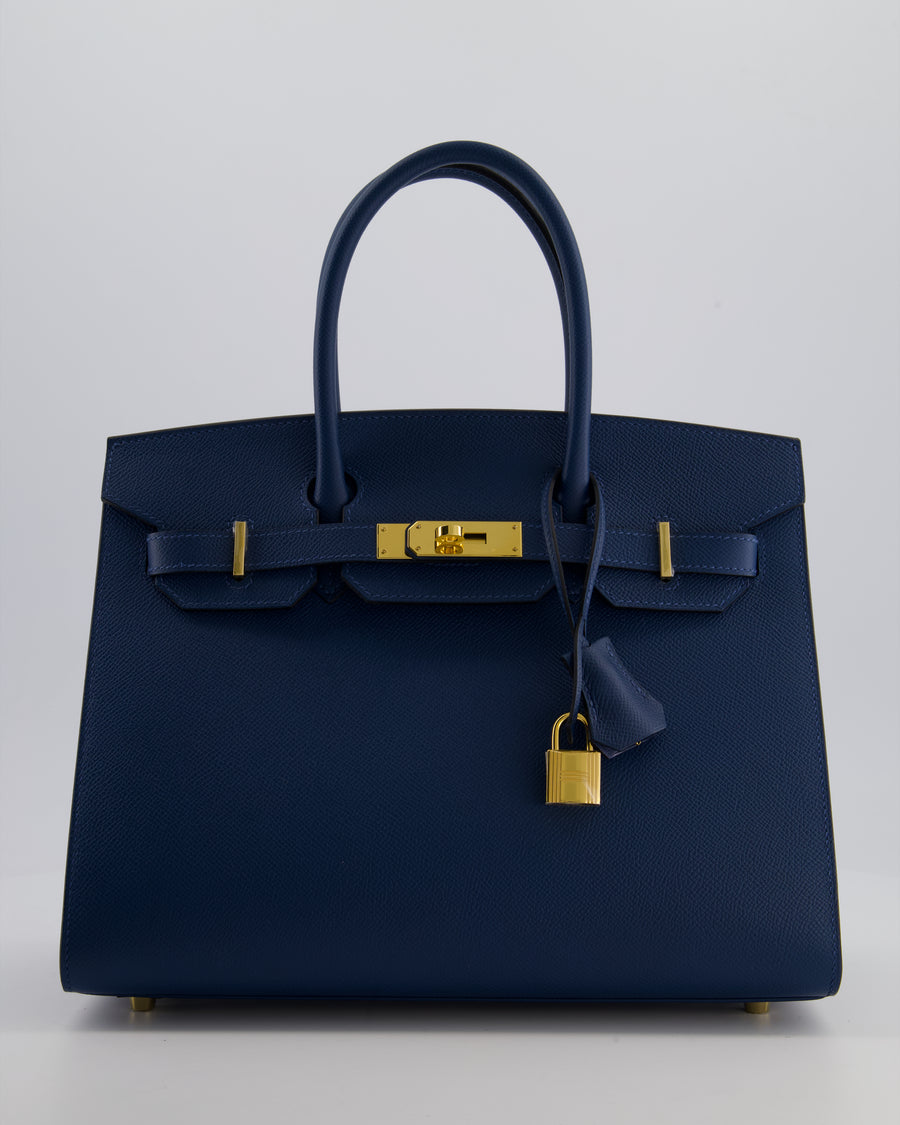 *VERY RARE* Hermès Birkin 30 Sellier Bag Deep Bleu Epsom Leather with Gold Hardware