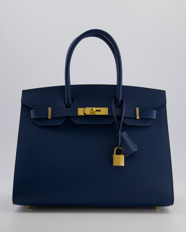 *VERY RARE* Hermès Birkin 30 Sellier Bag Deep Bleu Epsom Leather with Gold Hardware