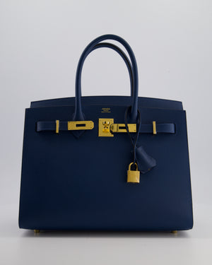 *VERY RARE* Hermès Birkin 30 Sellier Bag Deep Bleu Epsom Leather with Gold Hardware