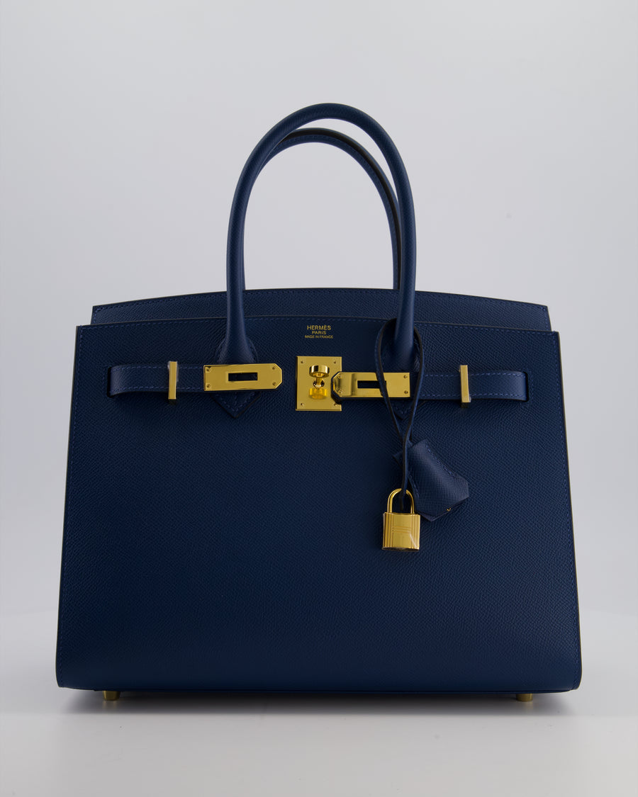 *VERY RARE* Hermès Birkin 30 Sellier Bag Deep Bleu Epsom Leather with Gold Hardware