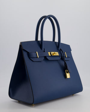 *VERY RARE* Hermès Birkin 30 Sellier Bag Deep Bleu Epsom Leather with Gold Hardware