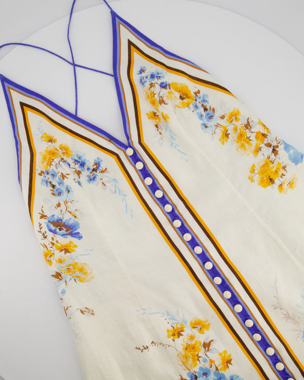 Zimmermann White Strap Floral Midi Dress Size 4 (UK 16)
