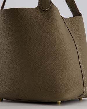 *HOT & RARE* Hermès Picotin 22 Lock Bag in Etoupe Clemence Leather with Gold Hardware