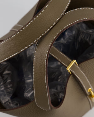 *HOT & RARE* Hermès Picotin 22 Lock Bag in Etoupe Clemence Leather with Gold Hardware