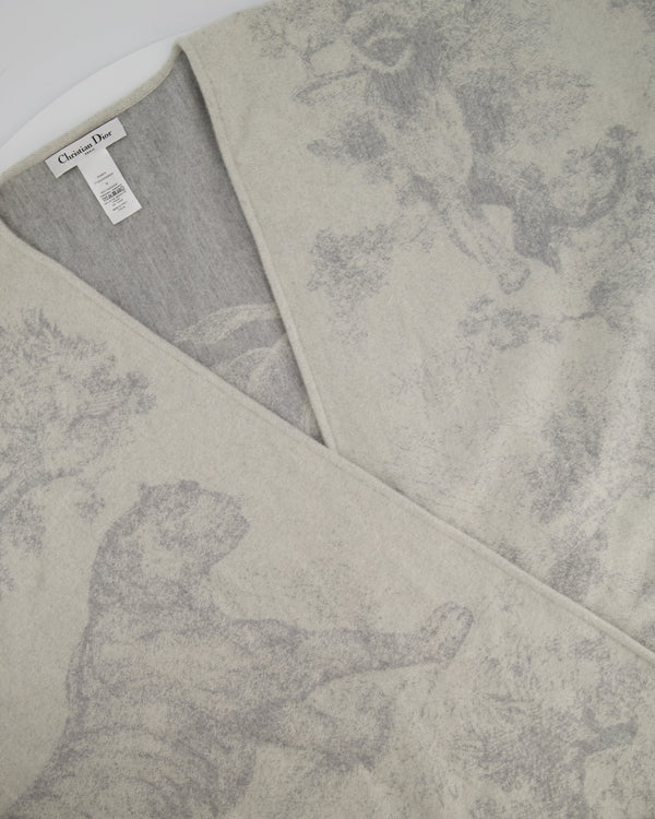 Christian Dior White &  Grey Toile de Jouy Cape One Size