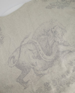Christian Dior White &  Grey Toile de Jouy Cape One Size