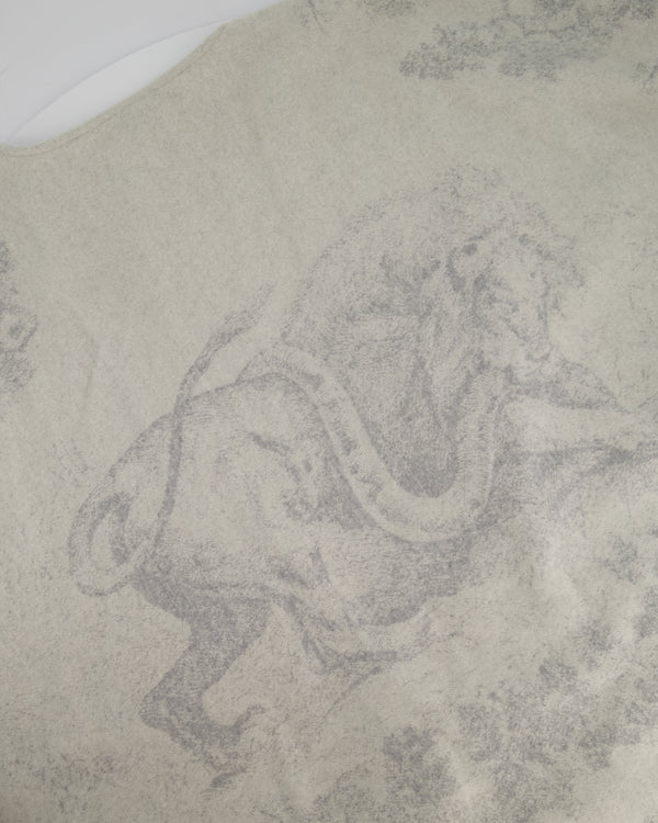 Christian Dior White &  Grey Toile de Jouy Cape One Size