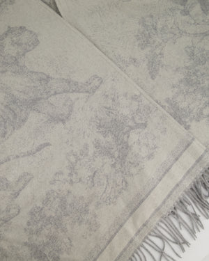 Christian Dior White &  Grey Toile de Jouy Cape One Size