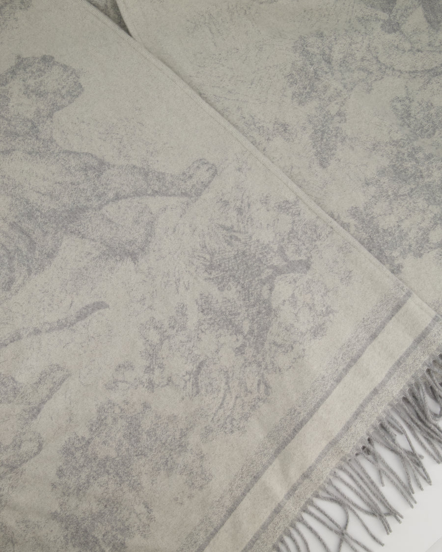 Christian Dior White &  Grey Toile de Jouy Cape One Size