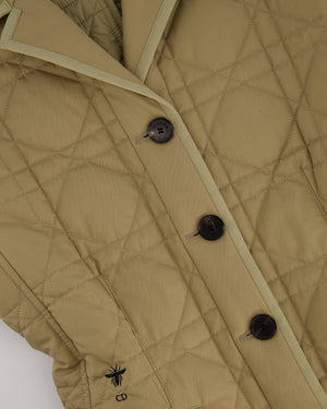 Christian Dior Camel Quilted Short Sleeve Bar Jacket with Bee Logo Detail Size FR 40 (UK 12)