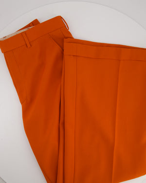 Gucci Burnt Orange Wool Wide Leg Trousers Size IT 40 (UK 8)