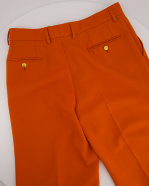 Gucci Burnt Orange Wool Wide Leg Trousers Size IT 40 (UK 8)