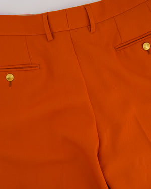 Gucci Burnt Orange Wool Wide Leg Trousers Size IT 40 (UK 8)